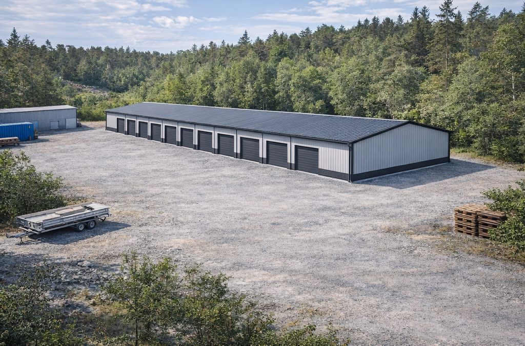 Skisse av anlegget — 12 lagerseksjoner på Kilsundveien 8, Staubø